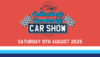Collectively Camberley Car Show banner - date reads Saturday 9th August 2025